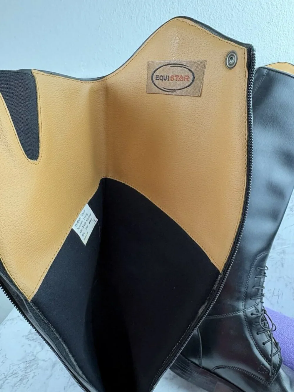 *NWOB EquiStar Equestrian Field Boots Size 6.5 Wide Black Paddock Jodphur Sports